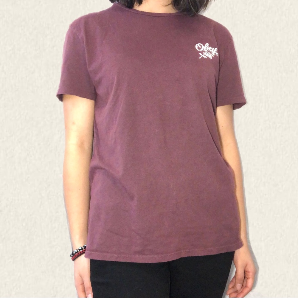 Obey Burgundy Rose XS Shirt